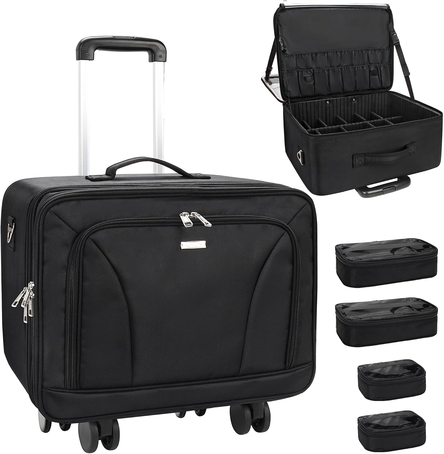 Women Bags For Travel - Valise de maquillage extra-large à roulettes