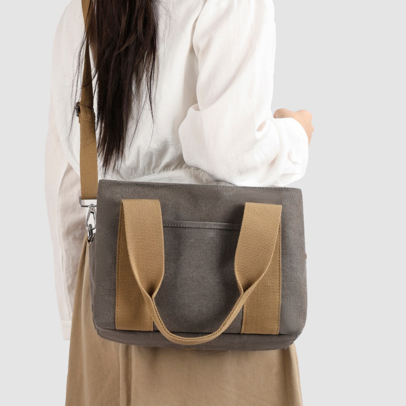 Women Bags Grey - Sac fourre-tout polyvalent en toile grise