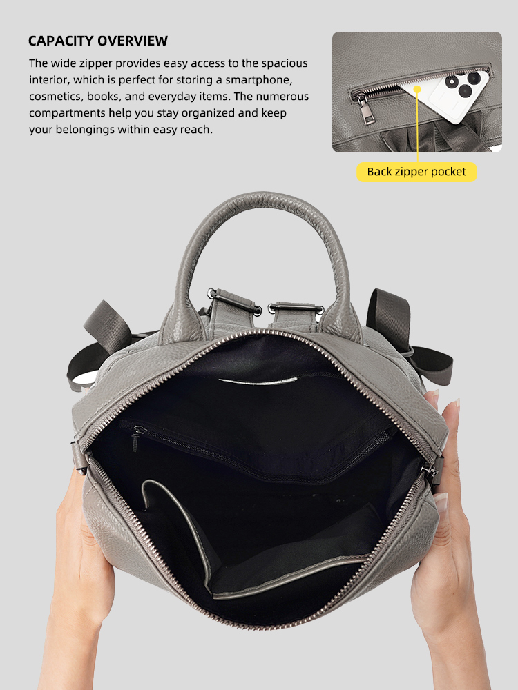 Sac à dos Zency Premium en cui - Women Bags Grey avis et prix
