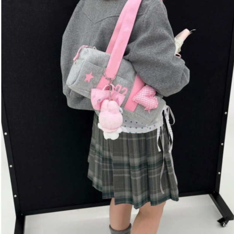Harajuku gris sac à main toile - Women Bags Grey avis et prix
