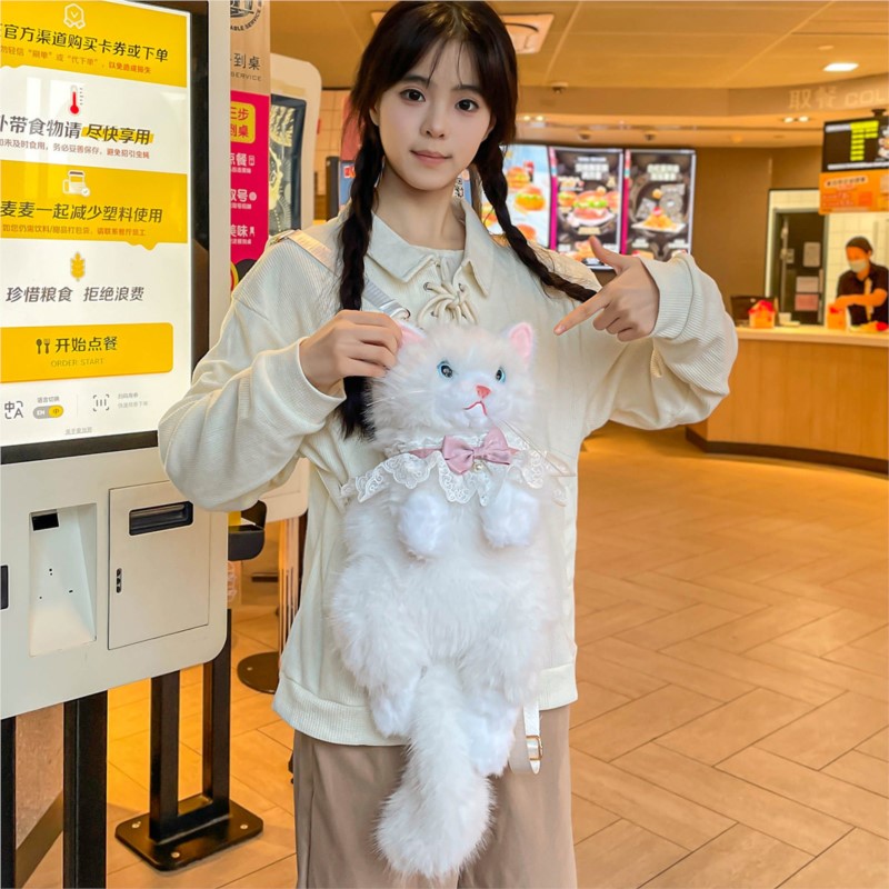Sac à dos chat mignon pour fil - Women Bags Grey avis et prix